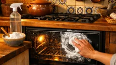 Cómo limpiar el vidrio de la puerta del horno eléctrico con bicarbonato y vinagre